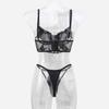 "Elegant French Mesh Hollow Sexy Lingerie Set for Women - Ultra-Thin Summer Bra"