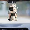 Cat Hanging Ornament Car Rearview Mirror Pendant with Lanyard Easy To Hang Adorable Appearance Cat-Shaped Xmas Tree Pendant