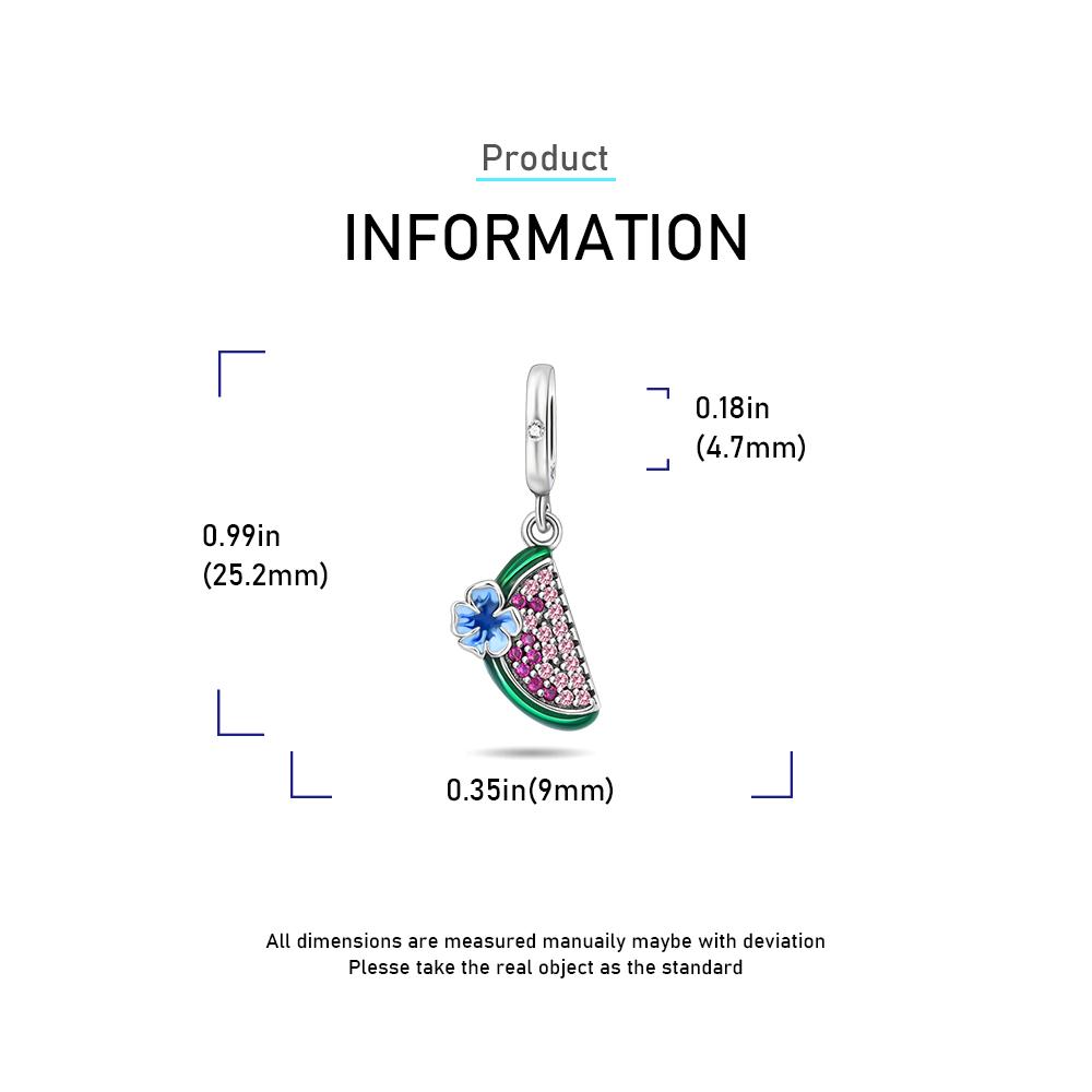 Ahthen Copper Bead Charms Watermelon Dangle Charm Fit Snake Chain Bracelets Necklaces for Women Jewellery Making