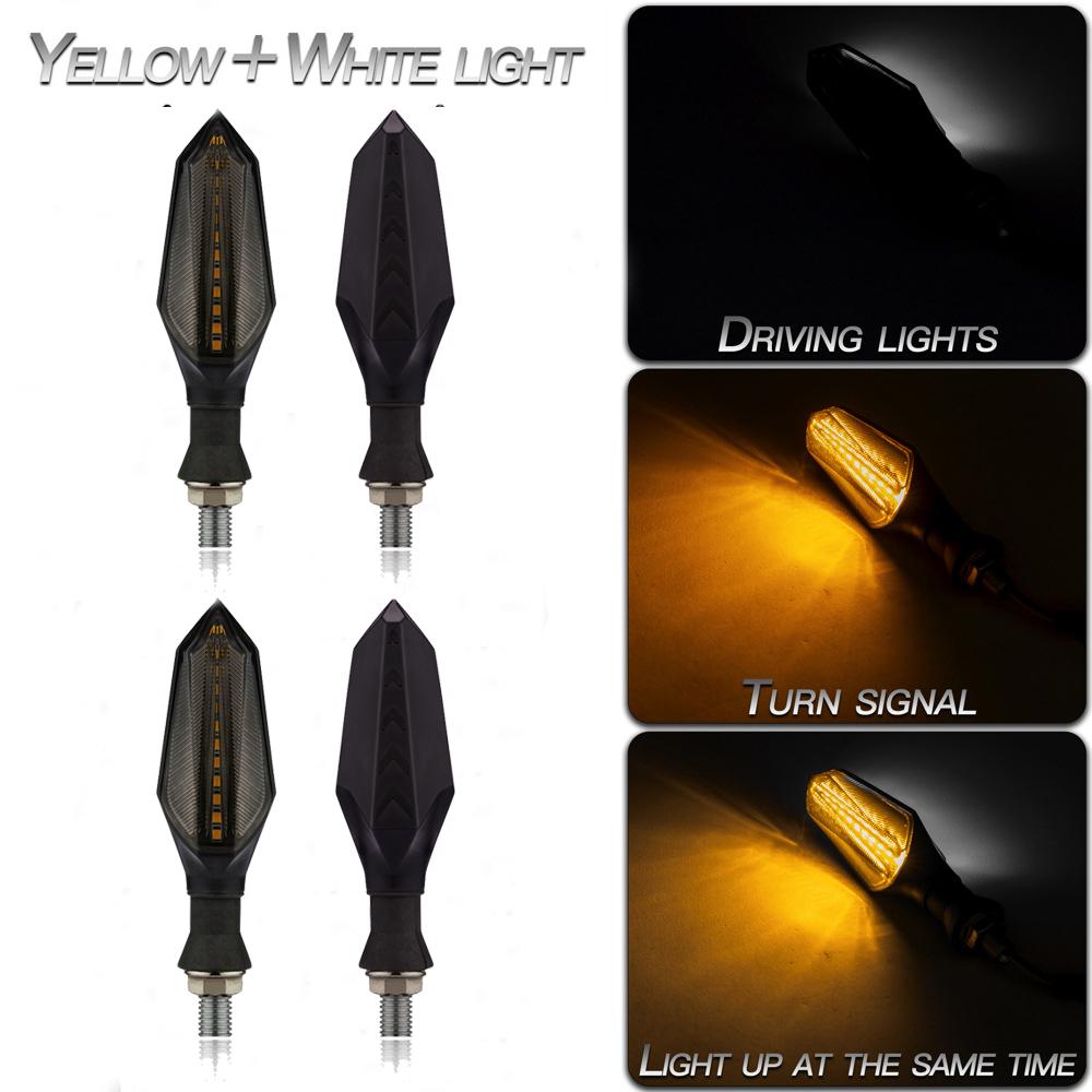 Motorcycle Turn Signals Light Blinker Lamps 17LED Arrows LED Turn Signal Lamp 12V 10mm Sequential Flowing Flash Indicator Lights