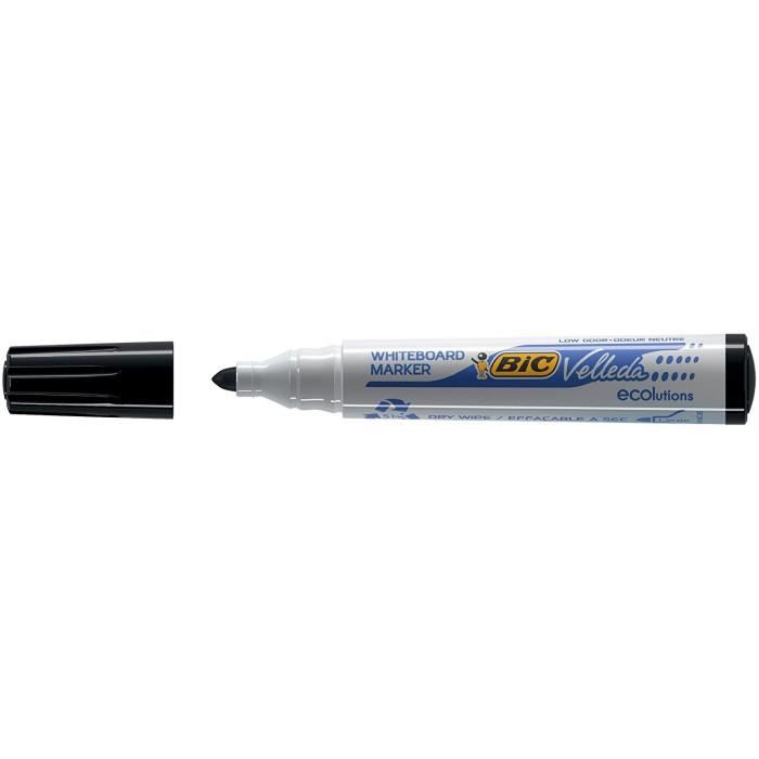 BIC® - Boite feutres effaçables Velleda® BIC® Velleda® 1701 ECOlutions® x 12 - Encre noire