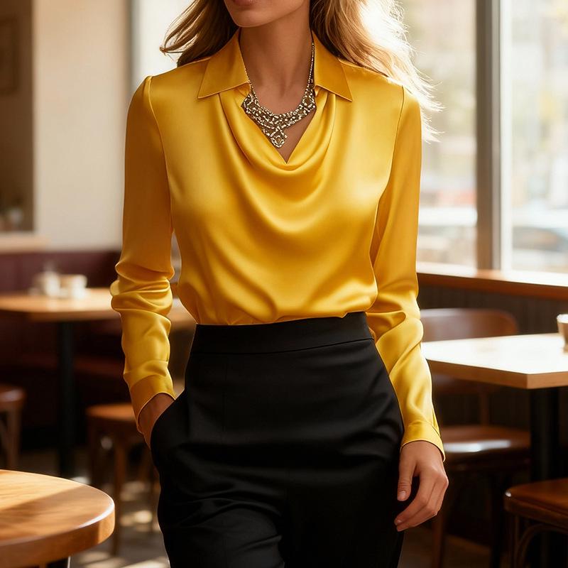 Women's French Style Elegant Long Sleeve Professional Shirt