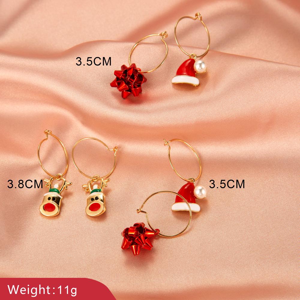 Creative Christmas Tree & Snowman Bell Stud Earrings - Festive Holiday Accessories for Women