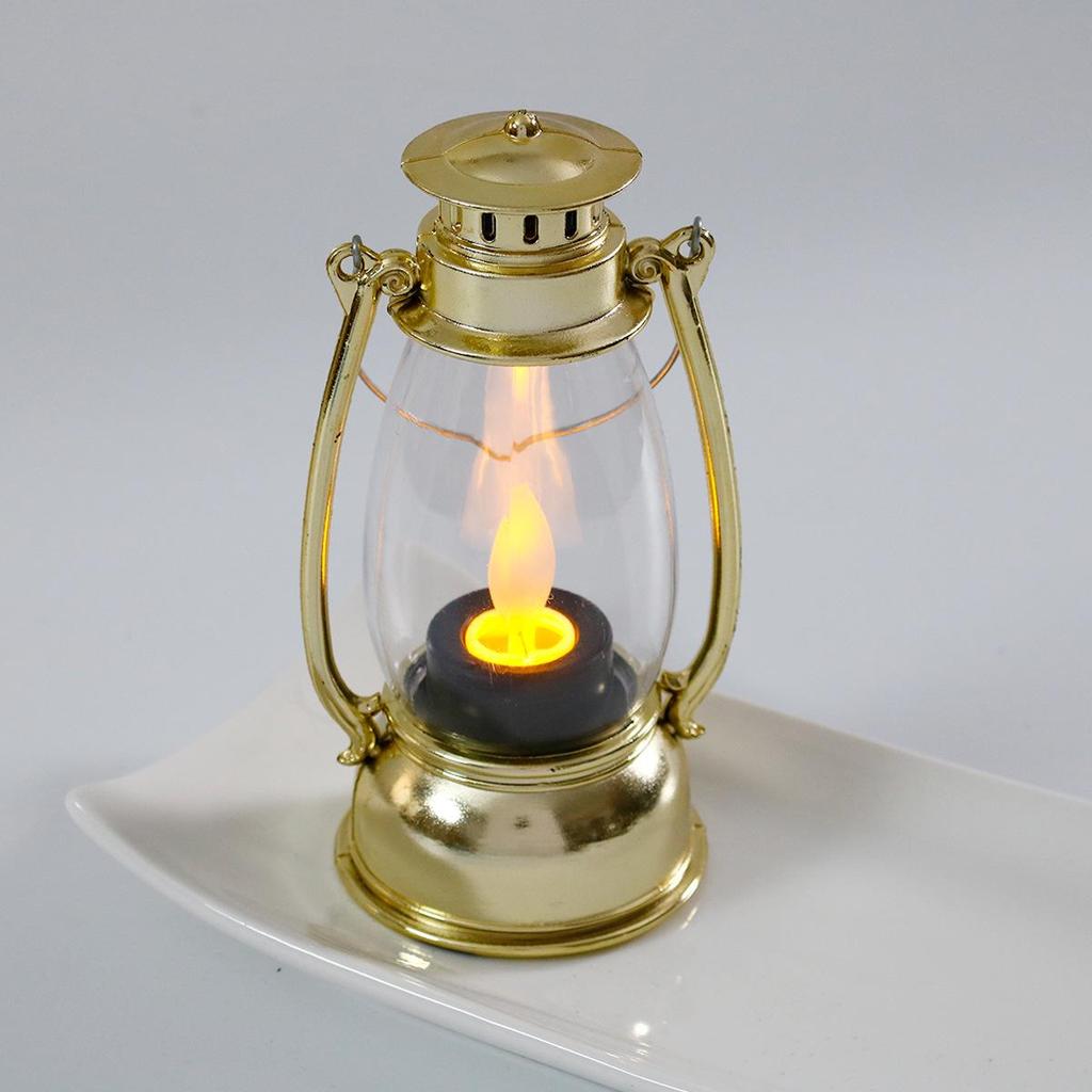 Mini Retro Portable Pony Lantern: Halloween Oil Lamp & Electronic Candle Night Light