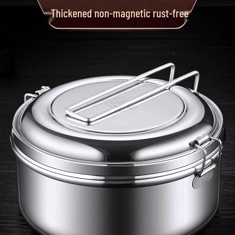 304 Food-Grade Stainless Steel Round Lunch Box