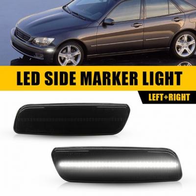 2x Smoked Lens White LED Side Marker Parking Lights Lamps For Toyota Lexus Scion