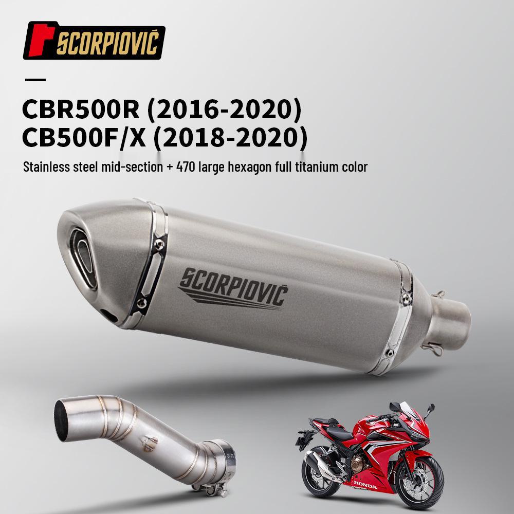 Mid and Rear Pipe for Motorcycle CBR500R, CB500F, 500X (2016-2020)