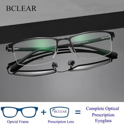 Progressive multifokale photochrome Lesebrille Anti-Blaulicht-Fernsichtbrille Herren Halbrahmen Business Presbyopie-Brille