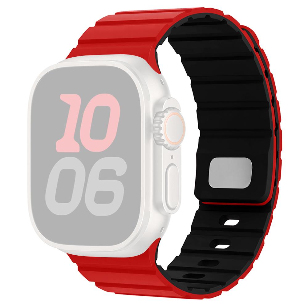Silicone Band for Apple Watch Series 11 10 42mm/9 8 7 41mm/SE3 SE2 SE 6 5 4 40mm/3 2 1 38mm Magnetic Quick Release Strap