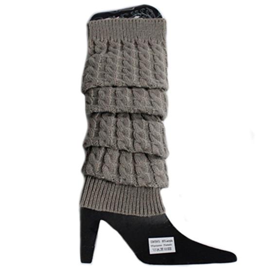 Women Winter Warm Crochet Knit High Knee Leg Warmer Leggings Boots Decor Socks