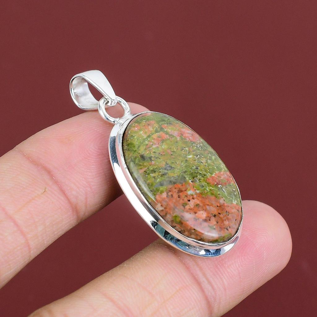 Unakite Pendant Handmade Pendant Natural Gemstone Pendant 925 Sterling Silver Pendant Awesome Unakite Jewelry Stylish Pendant Gifts For Her