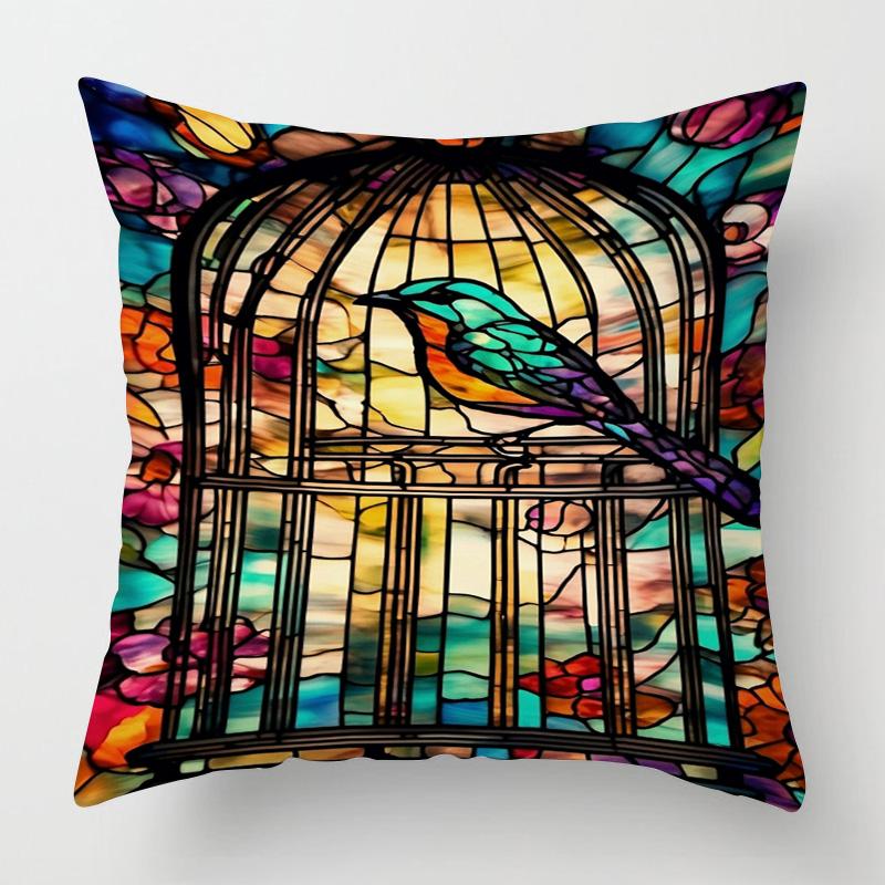 

Geometric animal pattern pillow cover 18x 18 inch printed cushion cover machine washable home sofa decoration 45x45cm 16x16Inch