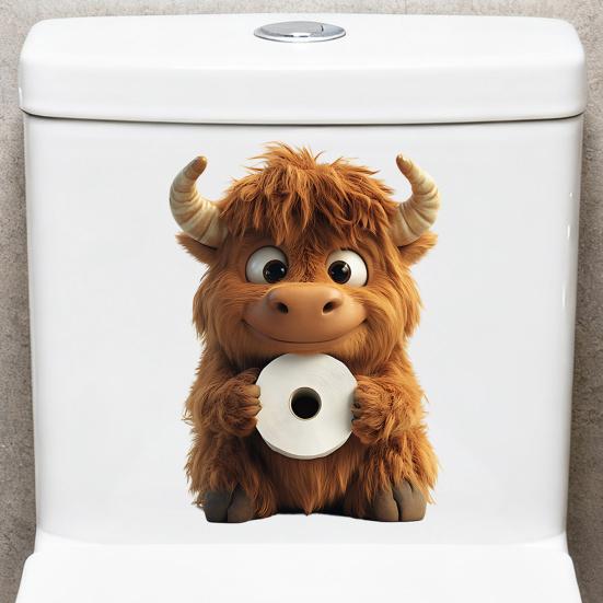 Lustige Tier-Toilettensitzbezug-Aufkleber Wasserdicht Cartoon Schaf Küken Hase Toilettendeckel-Sticker für Badezimmer Zuhause Wand