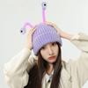 Knitted Hat Cute Little-Monster LED Knit Beanie for Girls Women Stretchy Soft Cuffed Beanie for Kids Adults for Indoor Outdoor