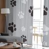 Tulle Curtains for Living Room Dog Paw Black Gray Bedroom Study Window Sheer Curtains Kitchen Balcony Interior Voile Curtains