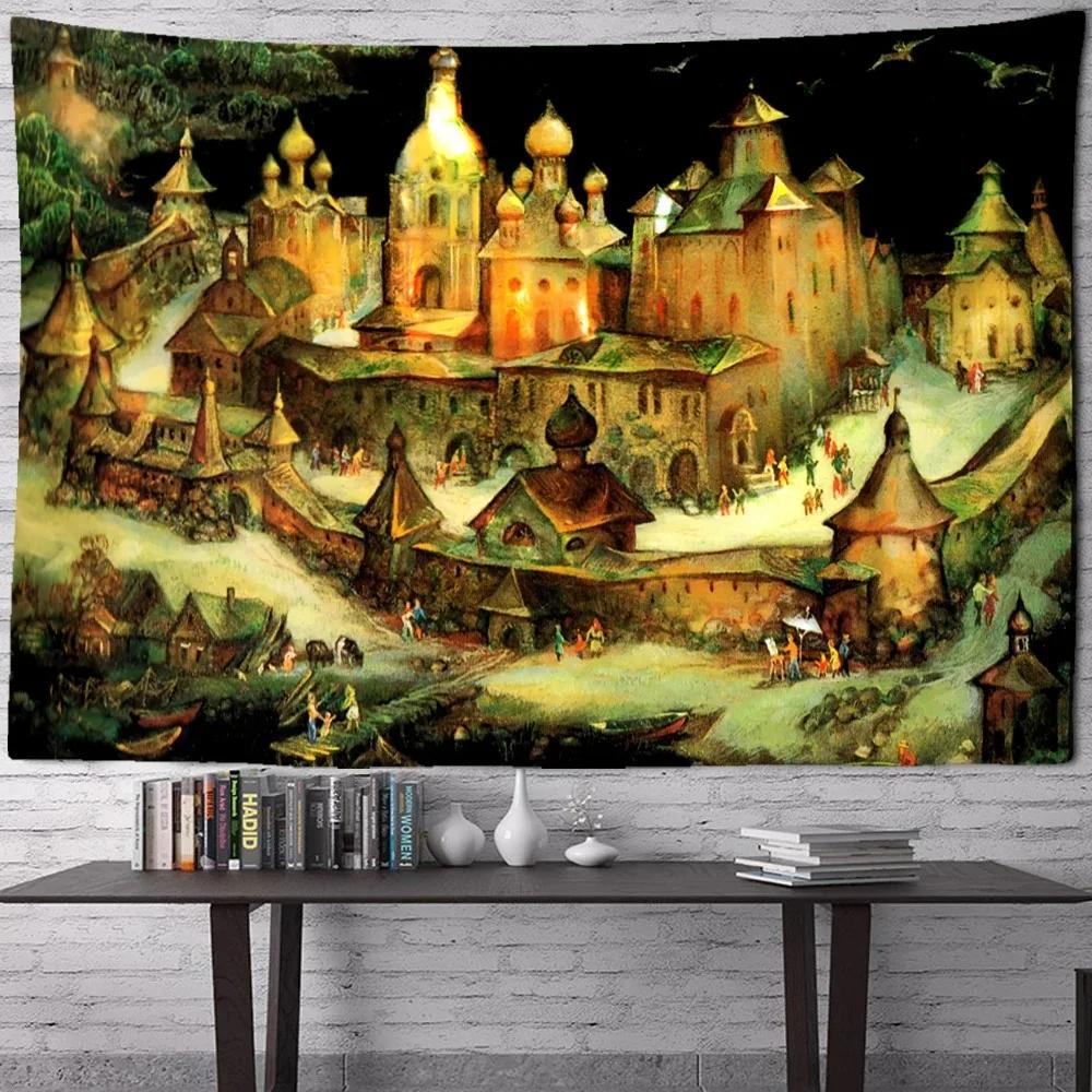 Christmas Night Snow Tapestry Bedroom Living Room Home Wall Decoration