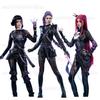 Kpop Cacciatori di Demoni Rumi Costume Cosplay Parrucca Pelle Nera Tuta da Battaglia Adulto Donne Cappotto Pantaloni Cintura Guanti Festa di Halloween