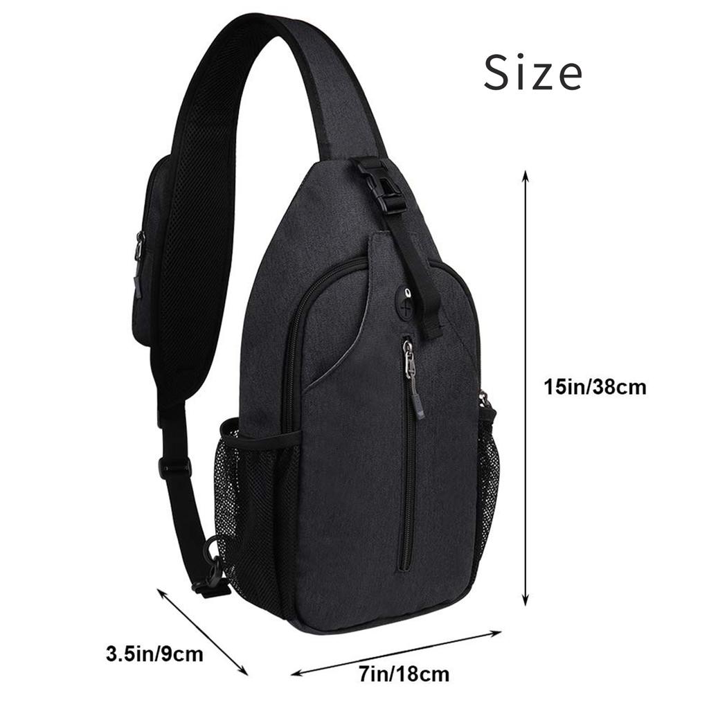 Leichte Umhängetasche – Wasserdichter Brustrucksack für Reisen und Wandern mit verstellbarem, wendbarem Schultergurt und verstecktem Kopfhörerloch