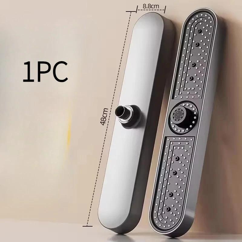

19 Inches Super Big Panel Large Flow Supercharge Ceiling Mounted Shower Head 3 Modes High Pressure Water Saving Showerhead сірий