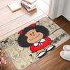 Cartoon Pretty Girl Doormat Retro Mafalda Manga Front Floor Door Entrance Mat Quino Manga Cartoon Bathroom Carpet Kitchen Mat