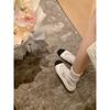 Sheepskin Shoes Round Head Color Matching Versatile Double Buckle with Flat Single Shoes Women's Mary Jane Shoes