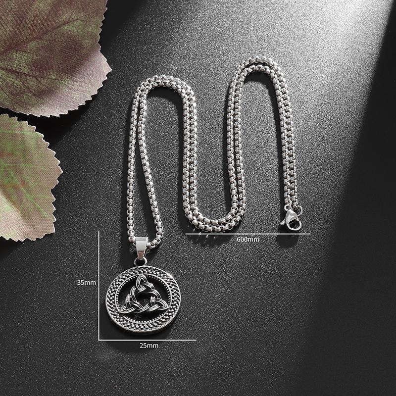 Vintage Valknut Pendant Trinity Celtic Knot Necklace Fashion Lucky Amulet Jewelry Gift for Men and Women