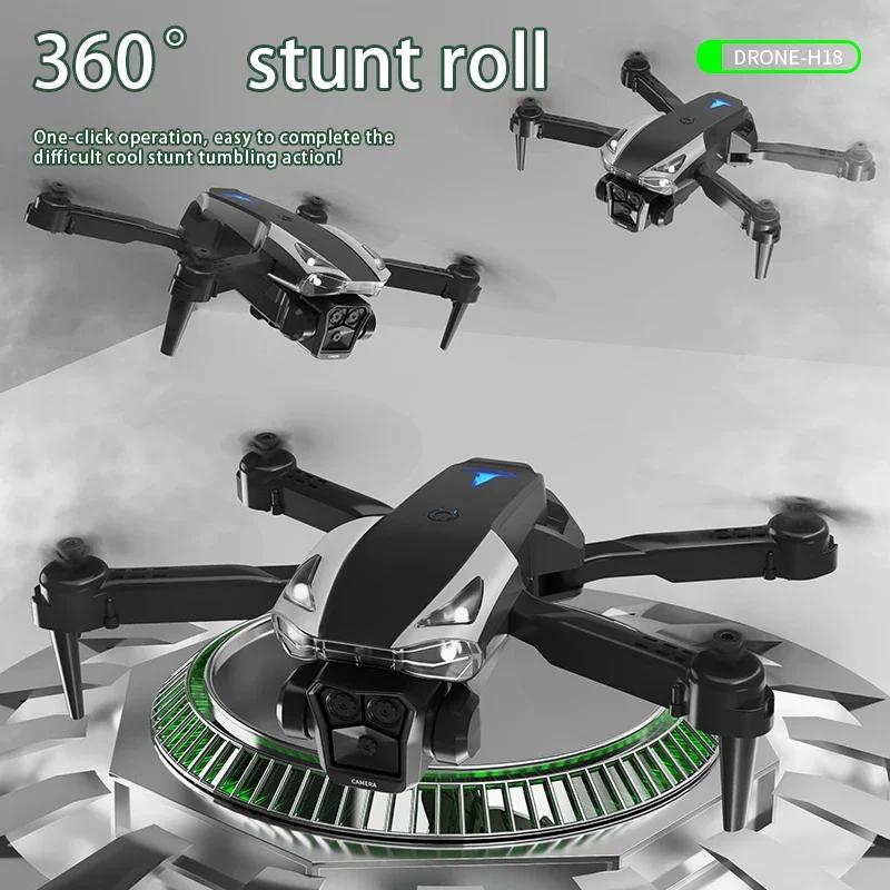 2025 Neu H18 RC Mini Drohne 4K HD Dualkamera Hindernisvermeidung Schwebend Faltbar Mini RC Hubschrauber WIFI GPV Quadcopter Spielzeug Kindergeschenk