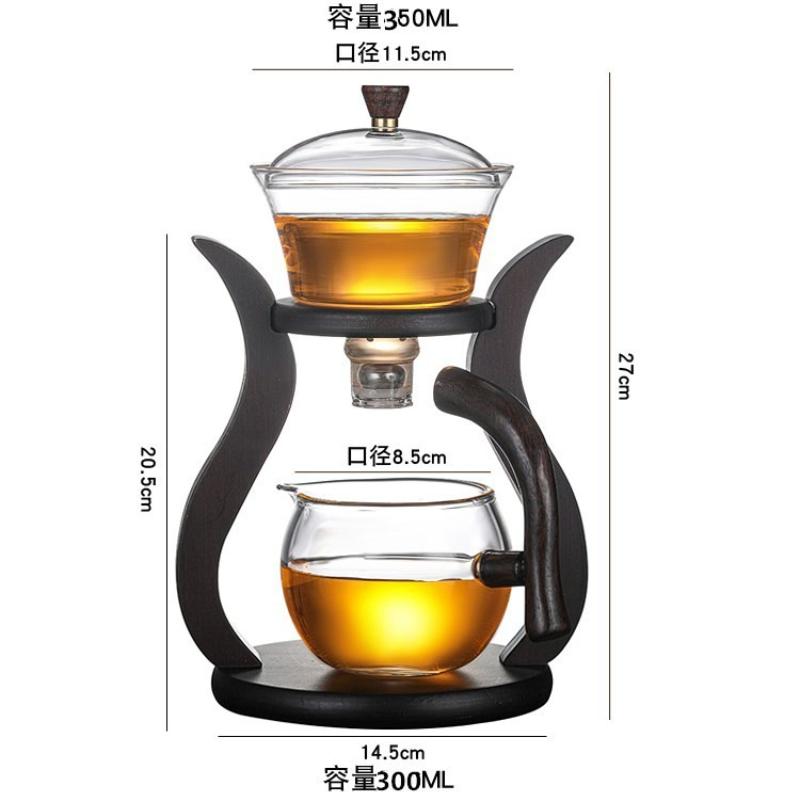 Semi Automatic Tea Set, Glass Lazy Kung Fu Tea Cup Set, Living Room Tea Making Artifact, Household Magnetic Suction Tea Pot, Chinese Style