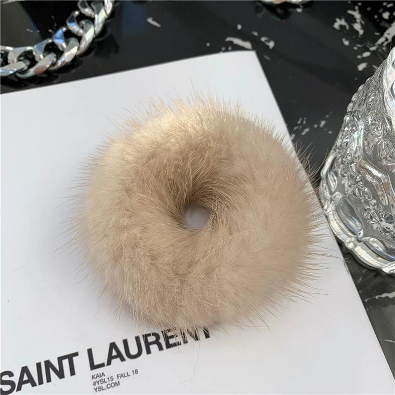 Korean Mink Fur Hair Tie: Cute & Plush High-End Hair Accessory for Women