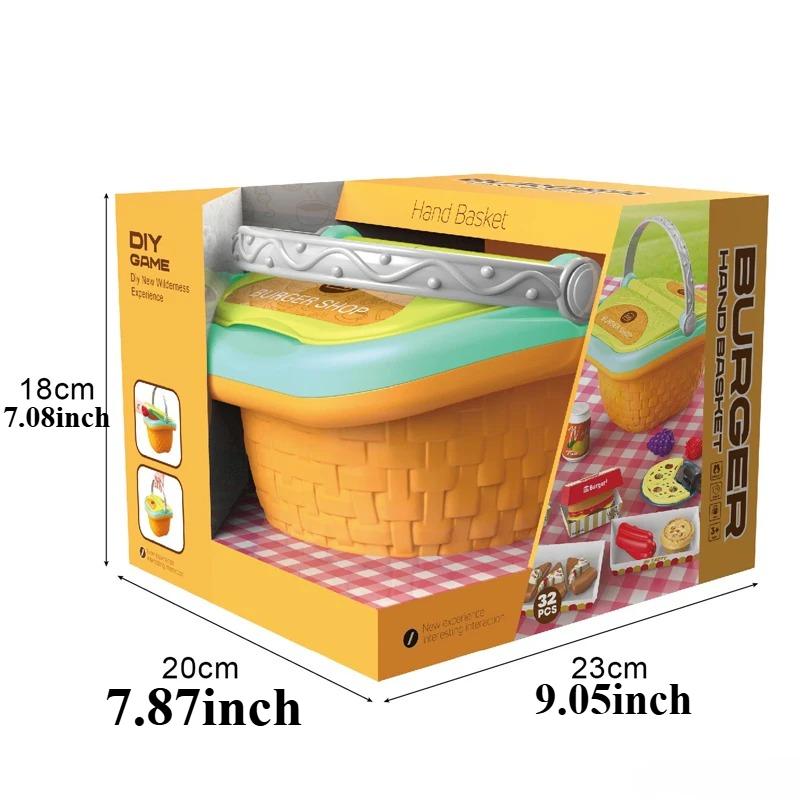 Picnic Playset Toy Pretend Play Food Set for Toddlers Kitchen Dentist Dessert Makeup Cooking Outdoor Play Toys for Kids Gift