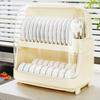Luxury Double-Layer Plastic Dish Drying Rack with Lid