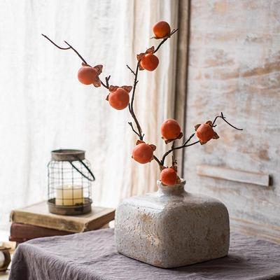 Kaki Ruyi Dekoration: Künstliches getrocknetes Kaki-Blumenarrangement für Wohnzimmer