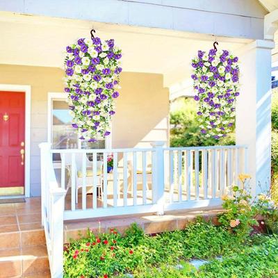 2/4pcs Multicolor UV Resistant No Fade Artificial Trumpet Flower Vines for Garden Patio Balcony Hotel All Season Outdoor Decor