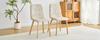 Dining Chair with Draping and Solid Wood Legs (Set of 2). Covered with White Fabric, Total Height 88 cm – Modern Nordic. Dining Room, Kitchen etc.