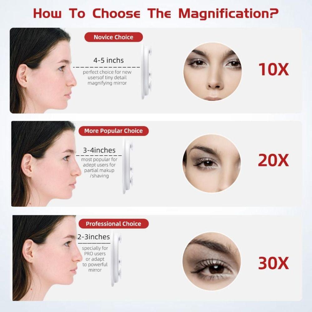 Round Travel Magnified Mirror 30X Vanity Mirror Decorative Makeup Magnifying Mirror  Bathroom