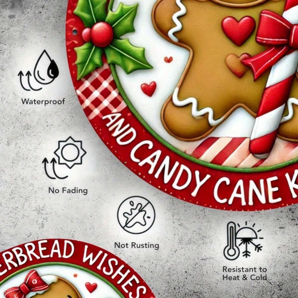 Gingerbread Tin Sign Christmas Kitchen Decor Metal Wall Art