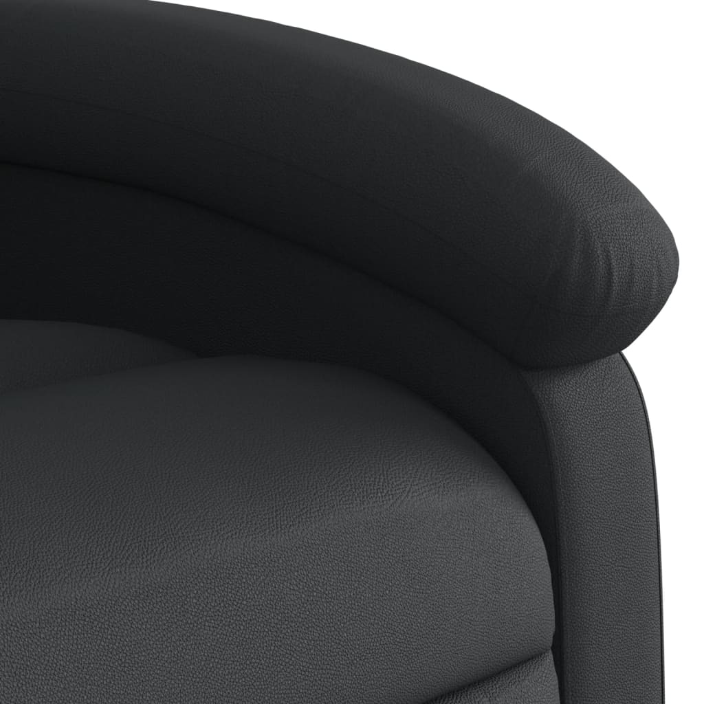 Relaxation Armchair In Genuine Leather Black
