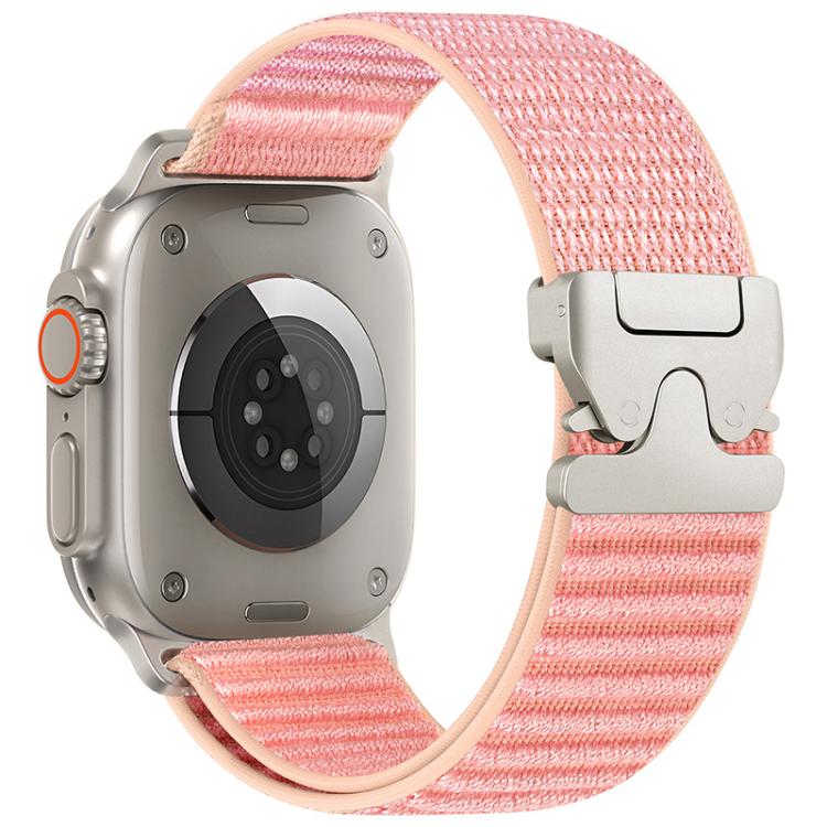 Parachute Buckle Mountain‑Pattern Woven Nylon Watch Band Strap For Apple Watch 38‑49mm Series 1‑11 Ultra SE