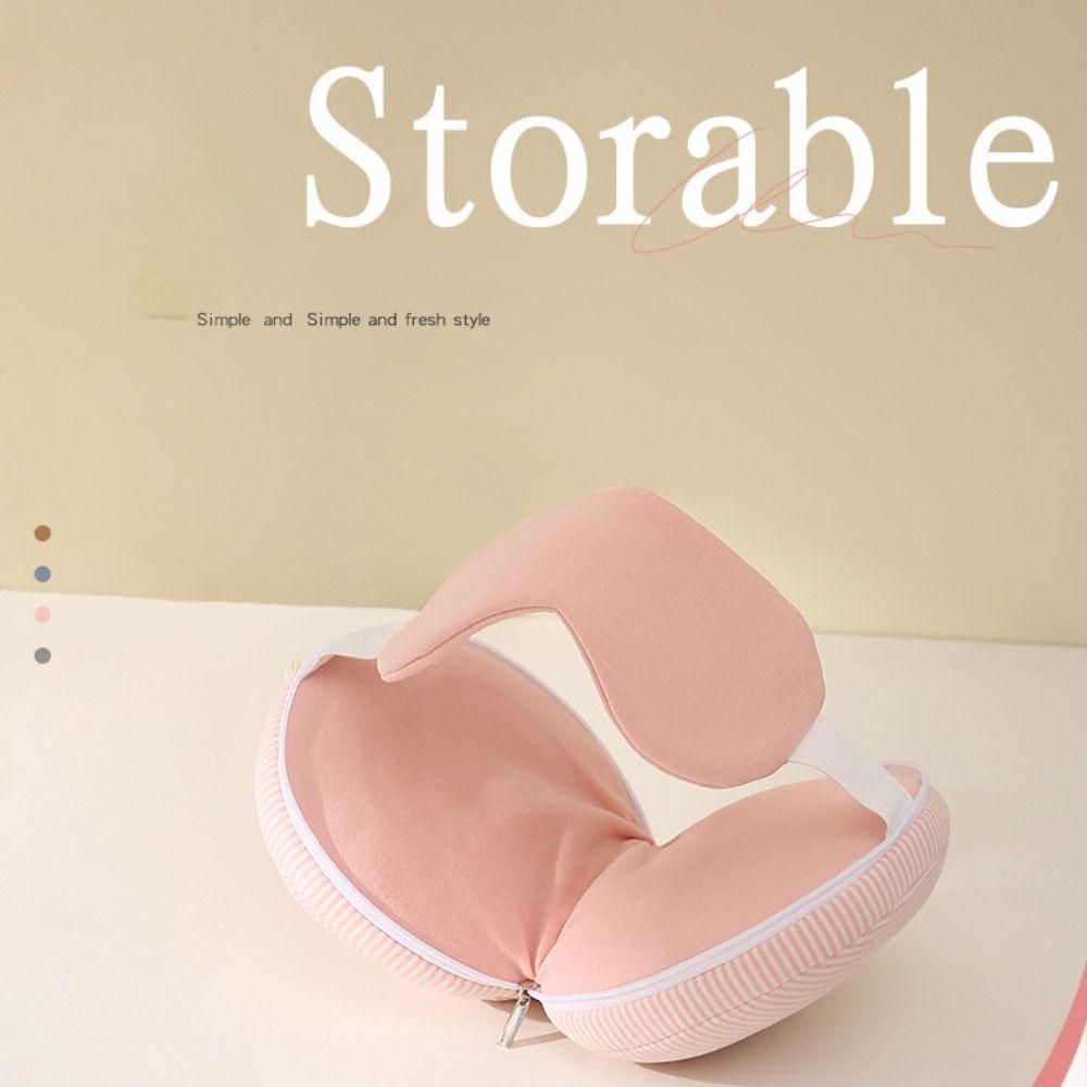 Portable 2 in 1 Neck Pillow Sleeping Mask Napping Sleeping Pillow New Travel Eye Cover