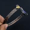 Blue Sapphire Bangle, Handmade Gemstone Bangle, 999 Copper Wire Wrapped Antique Jewelry, For Engagement Gift