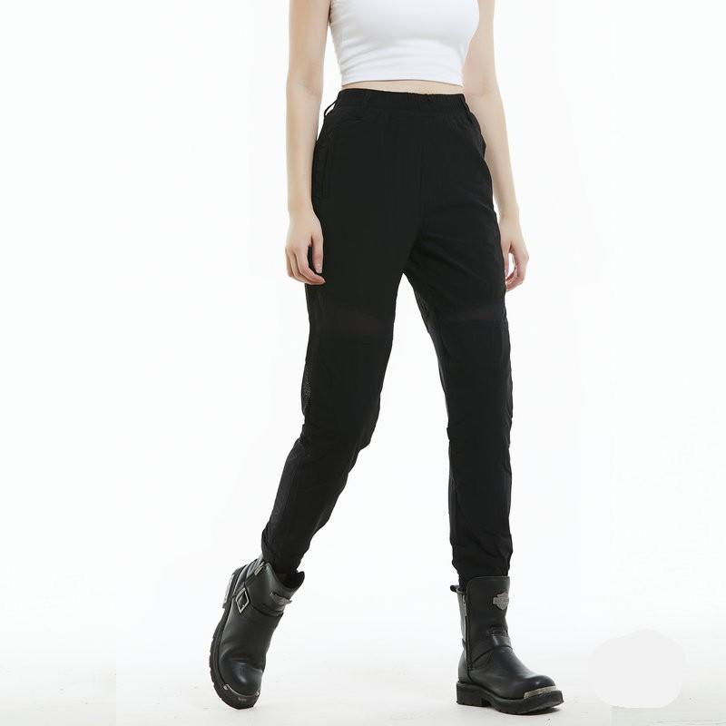 Womens Motorcycle Riding Pants Breathable Mesh Stretch Anti-Fall Trousers With Silicone Pads Use