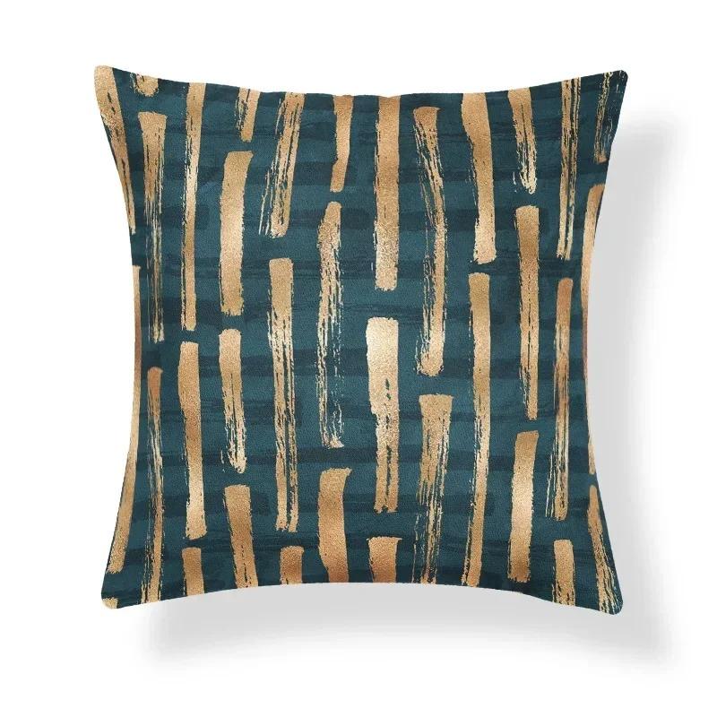 Retro Ethnic Style Art Pattern Light Luxury Gold Bedroom Living Room Sofa Seat Decorative Cushion Cover Geometric Pillowcase