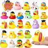 Mikulala 24 Stück Gummi-Enten Badezimmer-Spielzeug Neuheit Enten Bunte Bade-Enten für Babyparty-Dekorationen Geburtstagsfeier Taschenfüller für Kinder Klassenzimmer
