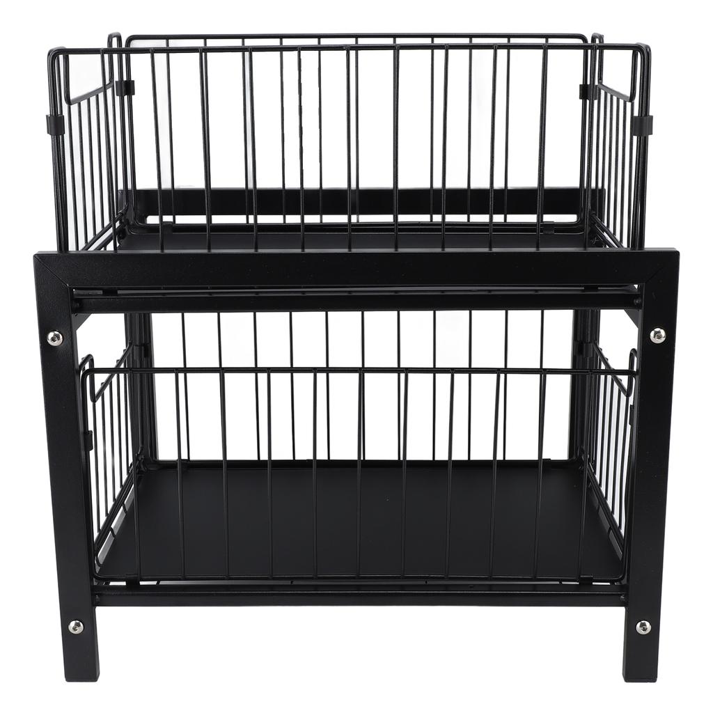 Under Sink Organizer Iron 2 Tier Pull Out Spice Rack Countertop Storage Shelf for Kitchen Bathroom