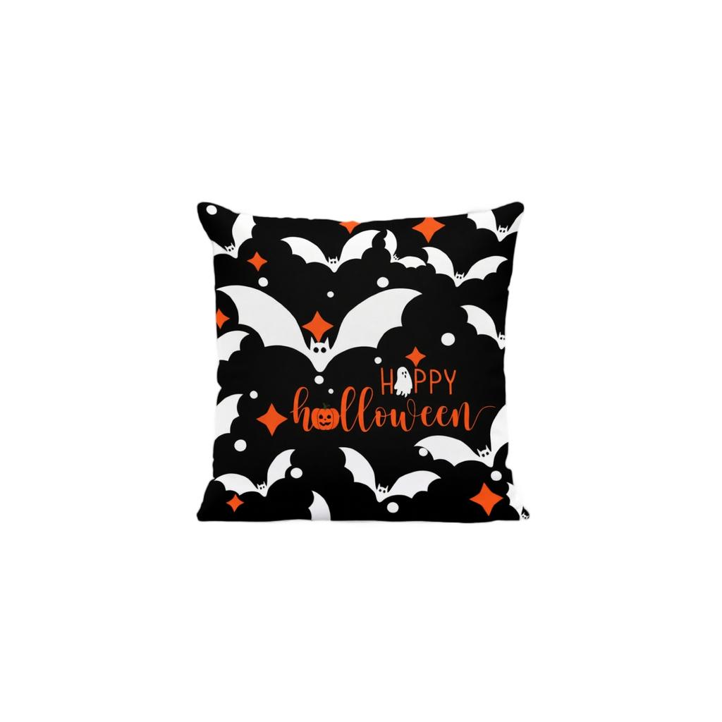 Halloween Pillow Cover 45x45cm Ghost Pumpkin Pattern Decorative Throw Pillow Case for Sofa Living Room Home Party Festival Decoration