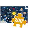 DJECO Space Observation Puzzle, 200-Piece Jigsaw Puzzle for Kids, Hidden Objects, Rocket, Planets, Stylish Scandinavian Style Educational Toy,