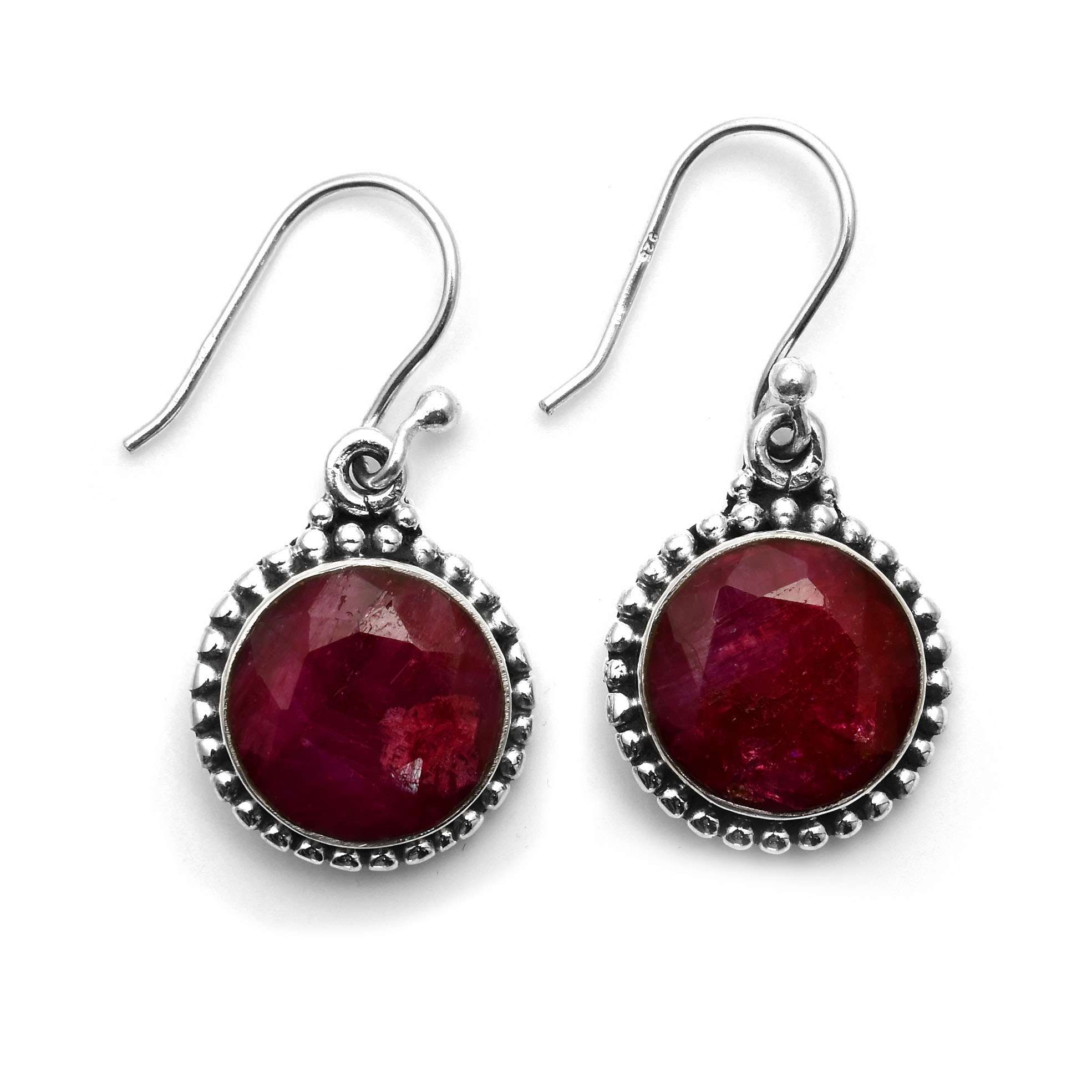 

Ruby Gemstone Earrings Solid 925 Sterling Silver Handmade Earrings Jewelry Gift For Women And Girls E-3609