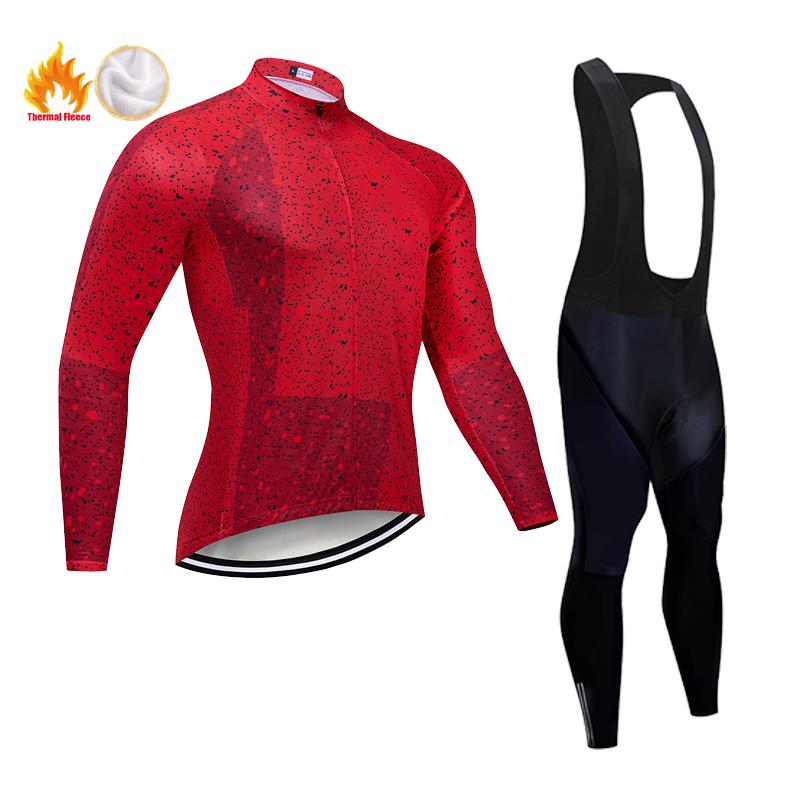 Fleece Men's  Warm Long-sleeved Suit Soad Bike Bicycle Jacket Overalls Riding Suit 2026 Winter Warm Cycling Clothing Set