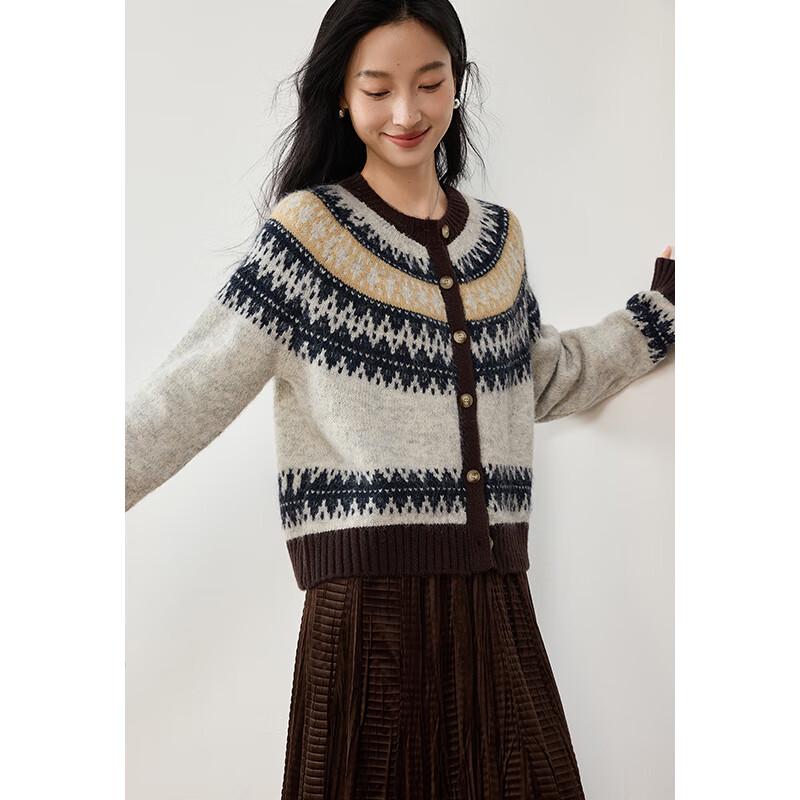 VICTORIA&VERA Pulover tricotat jacquard Fair Isle pentru femei