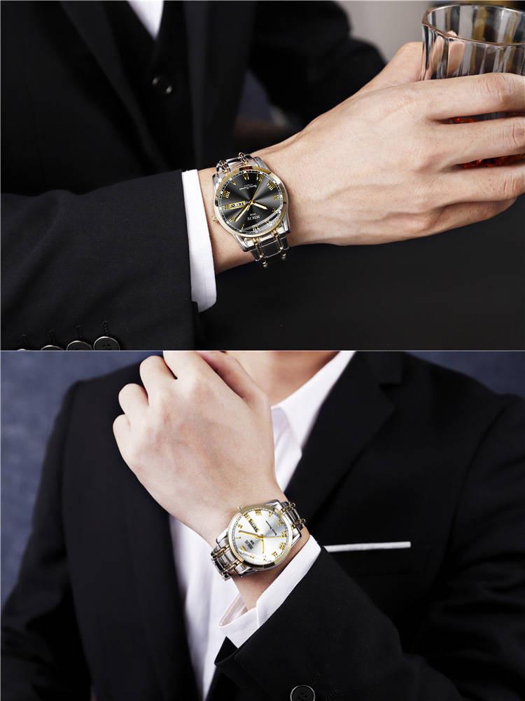 Swiss Men's Waterproof Quartz Watch: Elegant Automatic Movement, Slim Design